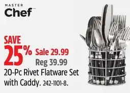 Canadian Tire MASTER Chef 20-Pc Rivet Flatware Set with Caddy offer