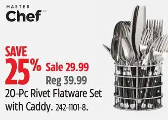 Canadian Tire MASTER Chef 20-Pc Rivet Flatware Set with Caddy offer