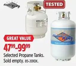 Canadian Tire Flame King Selected Propane Tanks offer