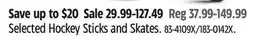 Canadian Tire Sherwood Selected Hockey Sticks and Skates offer
