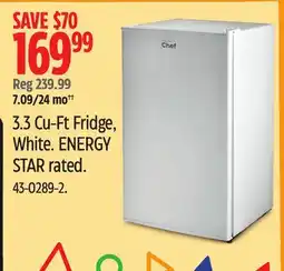 Canadian Tire Master Chef 3.3 Cu-Ft Fridge offer