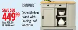 Canadian Tire Canvas Olsen Kitchen Island with Folding Leaf offer