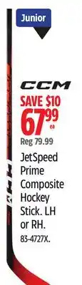 Canadian Tire CCM JetSpeed Prime Composite Hockey Stick. LH or RH offer