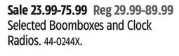 Canadian Tire Proscan Selected Boomboxes and Clock Radios offer
