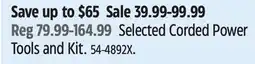 Canadian Tire Mastercraft Selected Corded Power Tools and Kit offer