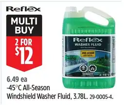 Canadian Tire Reflex -45°C All-Season Windshield Washer Fluid, 3.78L offer