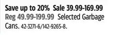 Canadian Tire Type A Selected Garbage Cans offer