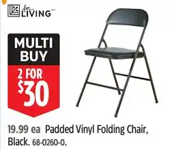 Canadian Tire For Living Padded Vinyl Folding Chair, Black offer