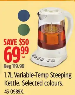 Canadian Tire Vida by PADERNO 1.7L Variable-Temp Steeping Kettle offer