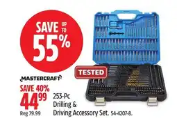 Canadian Tire Mastercraft HCS Drill & Drive Set for Wood, Metal, Plastic, Masonry, 253-pc offer