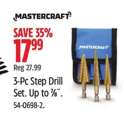 Canadian Tire Mastercraft 3-Pc Step Drill Set. Up to offer