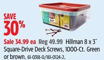 Canadian Tire Hillman 8 x 3˝ Square-Drive Deck Screws offer