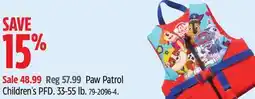 Canadian Tire Disney Paw Patrol Children's PFD offer