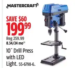 Canadian Tire Mastercraft 10˝ Drill Press with LED Light offer