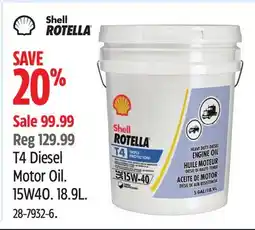 Canadian Tire Shell Rotella T4 Diesel Motor Oil offer