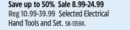 Canadian Tire Mastercraft Selected Electrical Hand Tools and Set offer