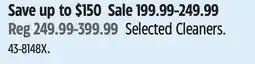 Canadian Tire Bissell Selected Cleaners offer