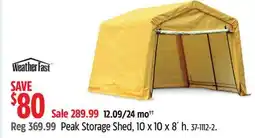 Canadian Tire Weatherfast Peak Storage Shed, 10 x 10 x 8´ h offer