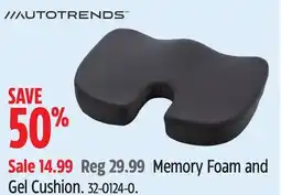 Canadian Tire Autotrends Memory Foam and Gel Cushion offer