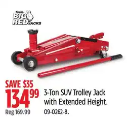 Canadian Tire Big Red 3-Ton SUV Trolley Jack with Extended Height offer
