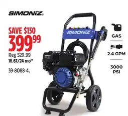 Canadian Tire Simoniz Gas Pressure Washer offer