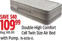 Canadian Tire Woods Double-High Comfort Cell Twin Size Air Bed with Pump offer
