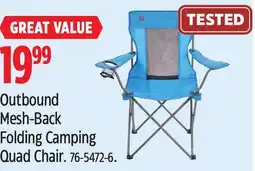 Canadian Tire Outbound Mesh-Back Folding Camping Quad Chair offer