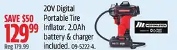 Canadian Tire Motomaster 20V Digital Portable Tire inflator offer