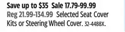 Canadian Tire Selected Seat Cover Kits or Steering Wheel Cover offer