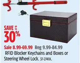 Canadian Tire Autotrends RFID Blocker Keychains and Boxes or Steering Wheel Lock offer