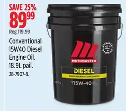 Canadian Tire Motomaster Conventional 15W40 Diesel Engine Oil offer
