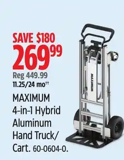 Canadian Tire MAXIMUM 4-in-1 Hybrid Aluminum Hand Truck/ Cart offer
