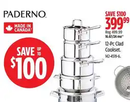 Canadian Tire Paderno 12-Pc Clad Cookset offer