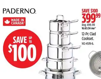 Canadian Tire Paderno 12-Pc Clad Cookset offer