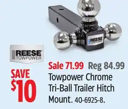 Canadian Tire Reese Towpower Chrome Tri-Ball Trailer Hitch Mount offer