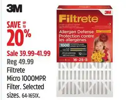 Canadian Tire Filtrete Micro 1000MPR Filter offer