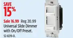 Canadian Tire Universal Slide Dimmer with On/Off Preset offer