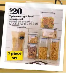 Giant Tiger 7 piece airtight food storage set offer