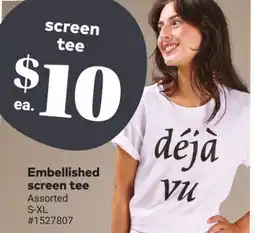 Giant Tiger Embellished screen tee offer