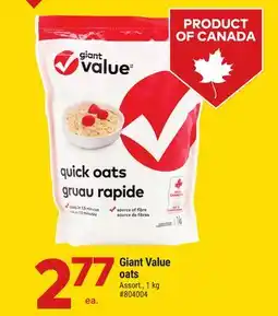 Giant Tiger Giant Value oats offer