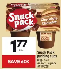 Giant Tiger Snack Pack pudding cups offer