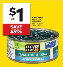 Giant Tiger Clover Leaf canned tuna offer