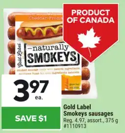 Giant Tiger Gold Label Smokeys sausages offer