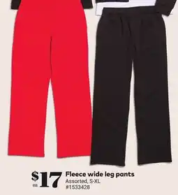Giant Tiger Fleece wide leg pants offer