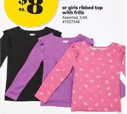Giant Tiger Girls ribbed top with frills offer