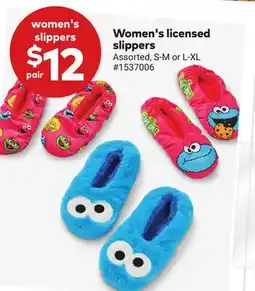 Giant Tiger Women's licensed slippers offer