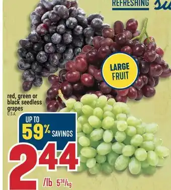 Marché Adonis Red, green or black seedless grapes offer
