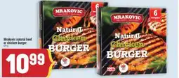 Marché Adonis Mrakovic natural beef or chicken burger offer