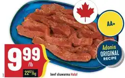 Marché Adonis Beef shawarma Halal offer