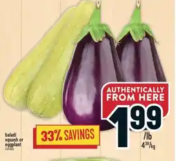 Marché Adonis Baladi squash or eggplant offer